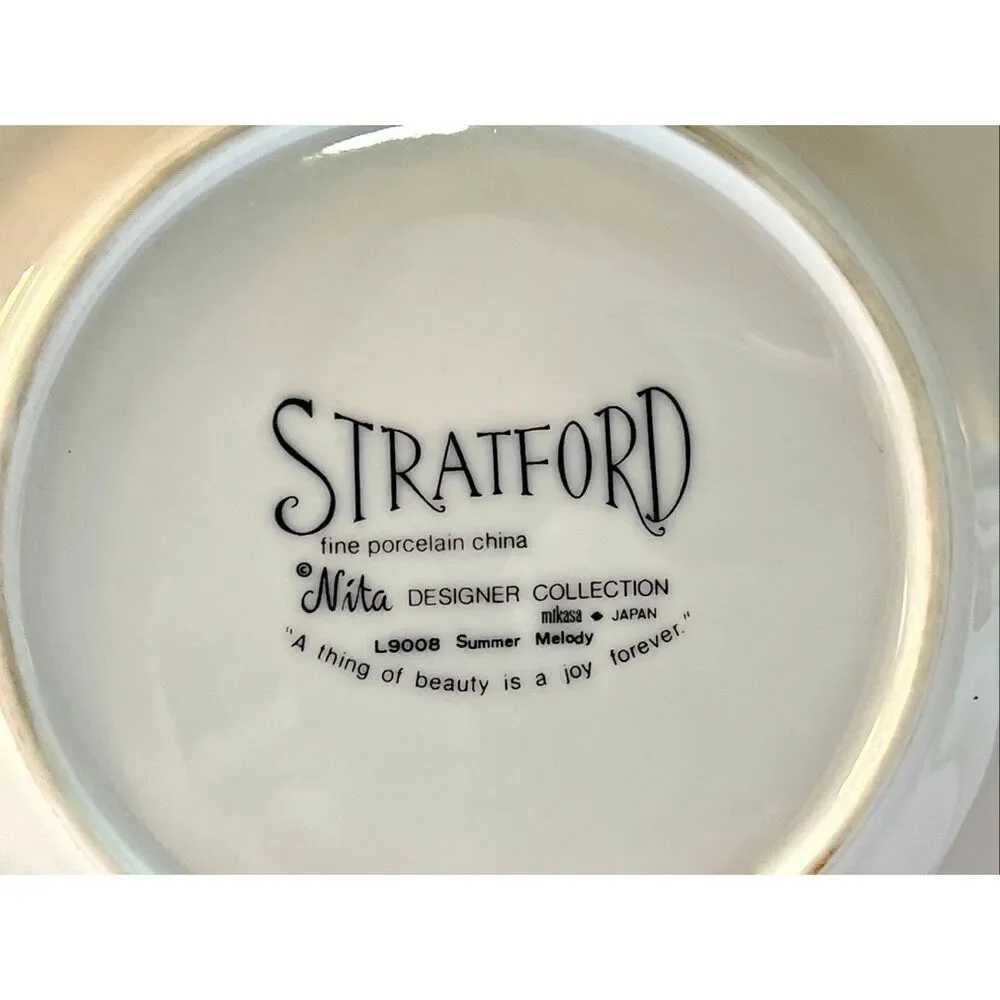Set of 2 STRATFORD MIKASA CHINA BOWLS  & 1 SALAD PLATE  “SUMMER MELODY”